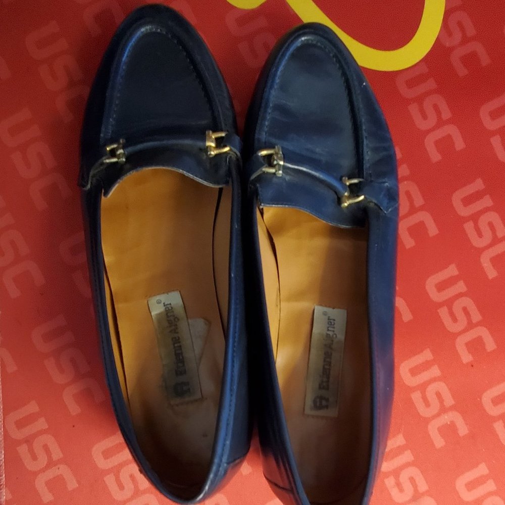 Etienne Aigner leather loafers black Size 9